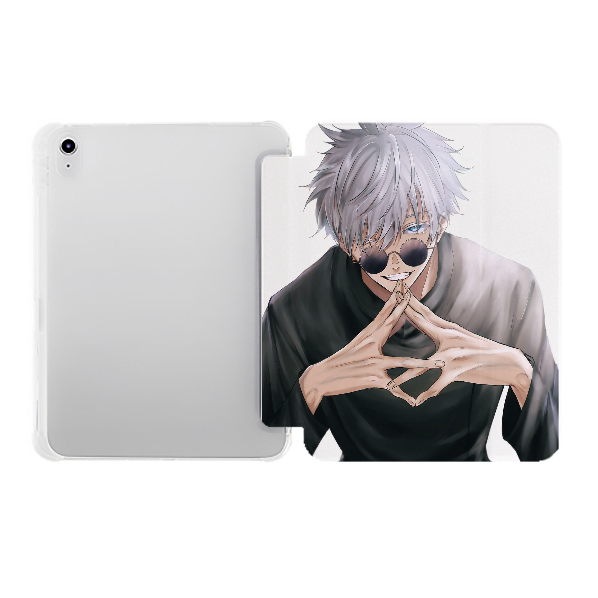 （画像用） 呪術廻戦 Jujutsu Kaisen IPad ケース ペン収納付き 三つ折りスタンド PUレザー×シリコン 対応機種9.5/10.5/10.9インチ